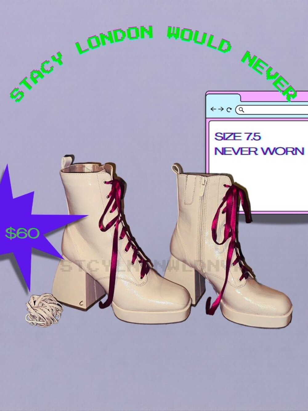 VANILLA/IVORY CHUNKY HEEL - SAM ENDLEMAN BOOTS